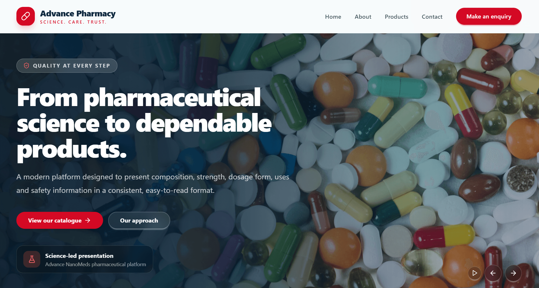 Advance Pharmacy Website project by UMAKAN Technologies